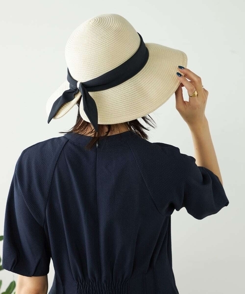 a.v.v（アーヴェヴェ）の「【洗える】リボンブレードハット（ハット・レディース・サンドベージュ/ベージュ・38）」の16枚目の写真