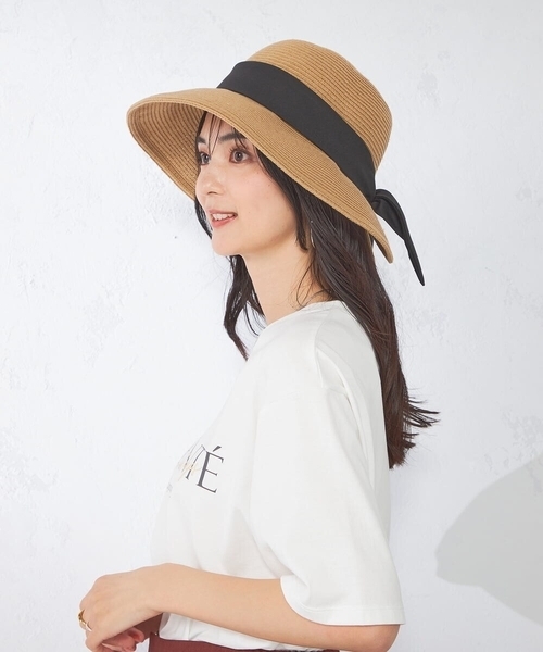 a.v.v（アーヴェヴェ）の「【洗える】リボンブレードハット（ハット・レディース・サンドベージュ/ベージュ・38）」の21枚目の写真