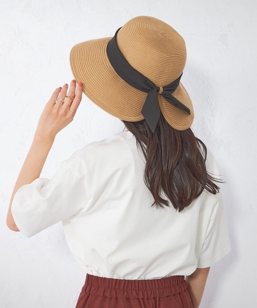 a.v.v（アーヴェヴェ）の「【洗える】リボンブレードハット（ハット・レディース・サンドベージュ/ベージュ・38）」の22枚目の写真