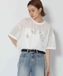ワイドメッシュロゴTシャツ