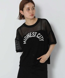ワイドメッシュロゴTシャツ