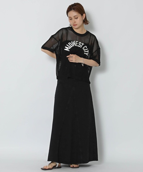 Gready Brilliant(グレディブリリアン)の「ワイドメッシュロゴTシャツ(Tシャツ/カットソー・レディース・ブラック/オフホワイト/ブルー・FREE)」の10枚目の写真