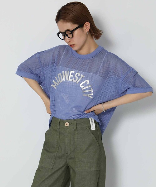 Gready Brilliant(グレディブリリアン)の「ワイドメッシュロゴTシャツ(Tシャツ/カットソー・レディース・ブラック/オフホワイト/ブルー・FREE)」の19枚目の写真