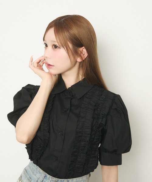 アディアム　フリルブラウス AMBIDEX Store △〇rondo ribbon embroidery フリルブラウス(F