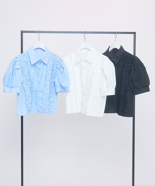 TITTY&CO.(ティティーアンドコー)の「ロマンティックフリルブラウス(シャツ/ブラウス・レディース・ブルー/ブラック/ホワイト・FREE)」の7枚目の写真