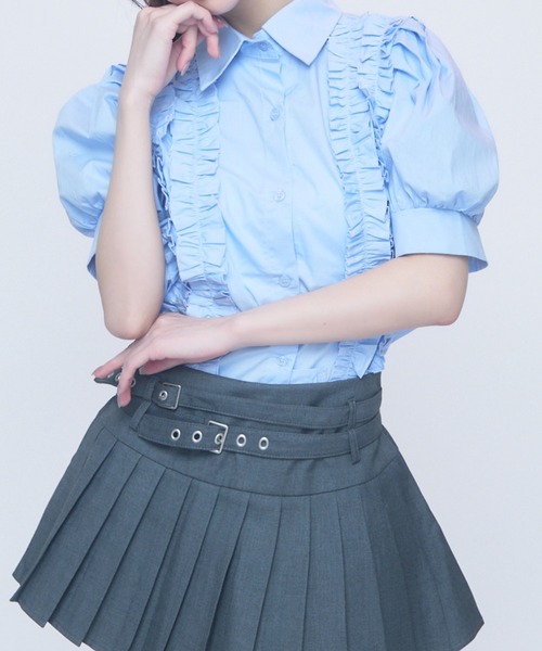 TITTY&CO.(ティティーアンドコー)の「ロマンティックフリルブラウス(シャツ/ブラウス・レディース・ブルー/ブラック/ホワイト・FREE)」の22枚目の写真