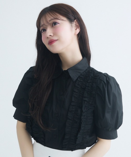TITTY&CO.(ティティーアンドコー)の「ロマンティックフリルブラウス(シャツ/ブラウス・レディース・ブルー/ブラック/ホワイト・FREE)」の16枚目の写真