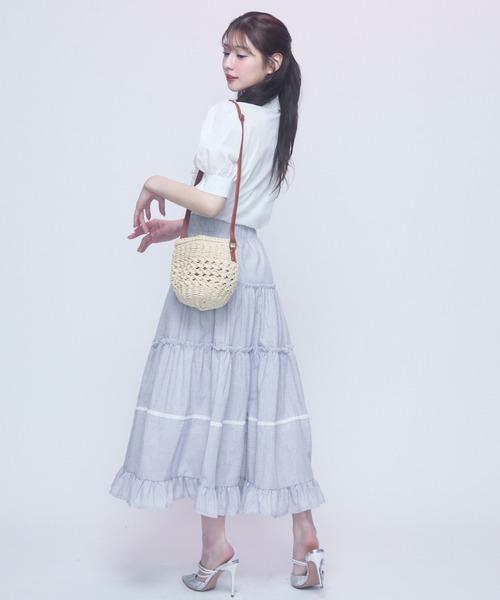 TITTY&CO.(ティティーアンドコー)の「ロマンティックフリルブラウス(シャツ/ブラウス・レディース・ブルー/ブラック/ホワイト・FREE)」の11枚目の写真