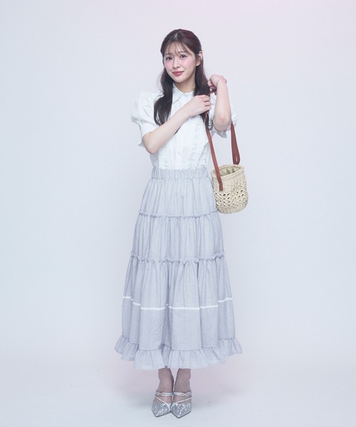 TITTY&CO.(ティティーアンドコー)の「ロマンティックフリルブラウス(シャツ/ブラウス・レディース・ブルー/ブラック/ホワイト・FREE)」の10枚目の写真