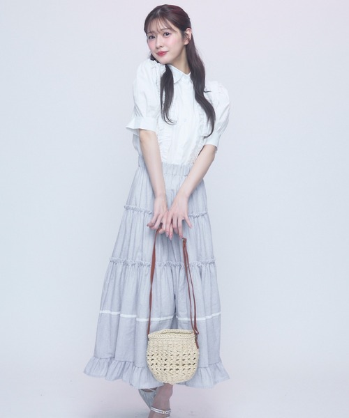 TITTY&CO.(ティティーアンドコー)の「ロマンティックフリルブラウス(シャツ/ブラウス・レディース・ブルー/ブラック/ホワイト・FREE)」の9枚目の写真