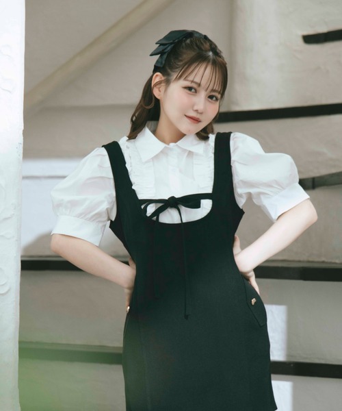 *paris*2 in 1 コルセット＆フリルTシャツ 2wayフリルショルダートップス | ur's（ユアーズ）