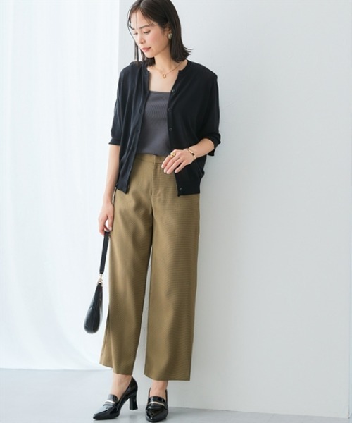 7days Life Styling（セブンデイズライフスタイリング）の「スキッパーネック綿混ニットカーディガン（接触冷感・毛玉になりにくい・UVカット）（ニット/セーター・レディース・ブルー/杢グレー/ブラック・S/M/L/LL）」の7枚目の写真