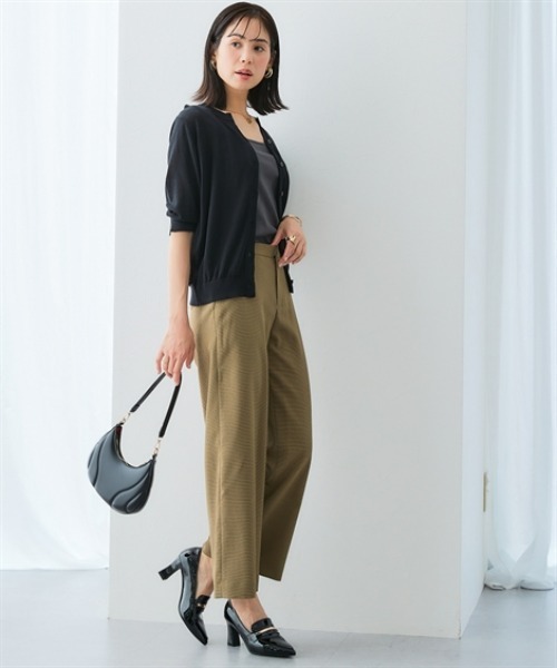 7days Life Styling（セブンデイズライフスタイリング）の「スキッパーネック綿混ニットカーディガン（接触冷感・毛玉になりにくい・UVカット）（ニット/セーター・レディース・ブルー/杢グレー/ブラック・S/M/L/LL）」の8枚目の写真