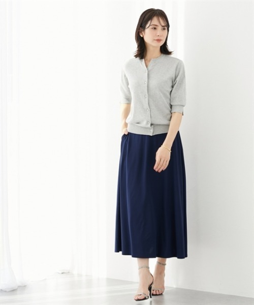 7days Life Styling（セブンデイズライフスタイリング）の「スキッパーネック綿混ニットカーディガン（接触冷感・毛玉になりにくい・UVカット）（ニット/セーター・レディース・ブルー/杢グレー/ブラック・S/M/L/LL）」の11枚目の写真