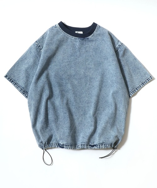 セール】Vintage Design Indigo Denim Drawcord T-Shirt