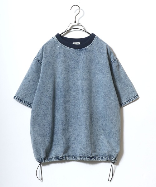 Vintage Design Indigo Denim Drawcord T-Shirt/ヴィンテージ