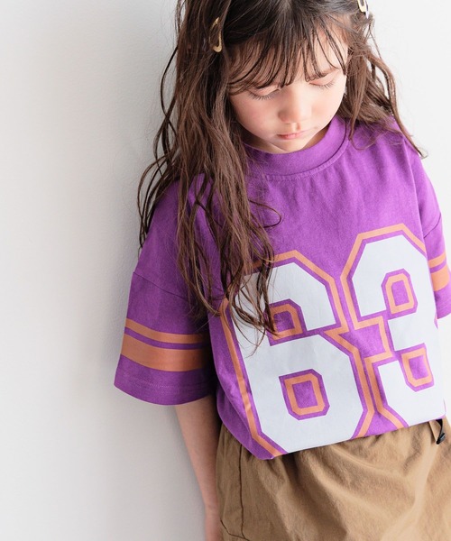 BAYFLOW（ベイフロー）の「[元気なビタミンカラー♪]アソートプリントビッグT(KIDS)（Tシャツ/カットソー・キッズ・アイボリー/ライトグリーン/オレンジ/パープル・110cm/120cm/130cm/140cm/150cm）」の3枚目の写真