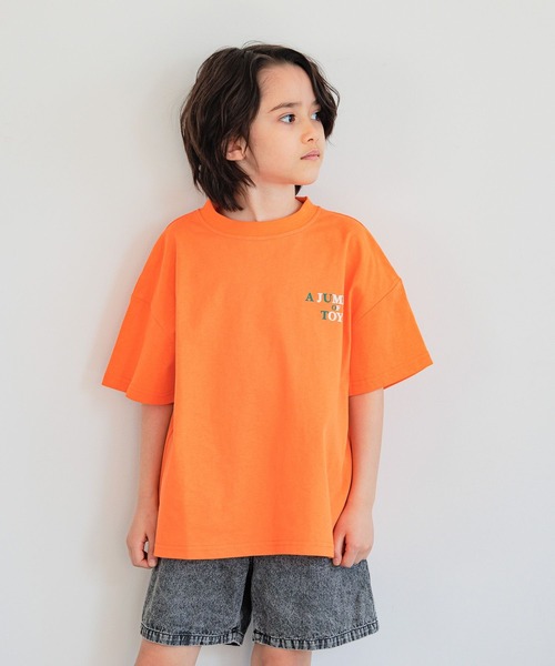 BAYFLOW（ベイフロー）の「[元気なビタミンカラー♪]アソートプリントビッグT(KIDS)（Tシャツ/カットソー・キッズ・アイボリー/ライトグリーン/オレンジ/パープル・110cm/120cm/130cm/140cm/150cm）」の4枚目の写真