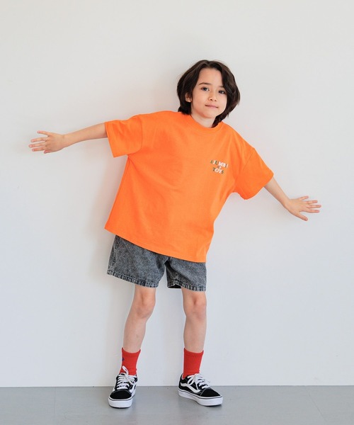 BAYFLOW（ベイフロー）の「[元気なビタミンカラー♪]アソートプリントビッグT(KIDS)（Tシャツ/カットソー・キッズ・アイボリー/ライトグリーン/オレンジ/パープル・110cm/120cm/130cm/140cm/150cm）」の7枚目の写真