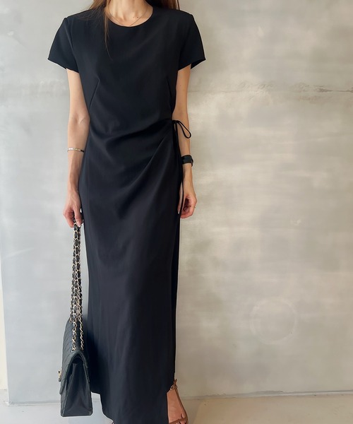 【再入荷】半袖 カジュアル ロング スリット ワンピース ワンピース レディース 半袖 ロングワンピース スリット Tシャツ