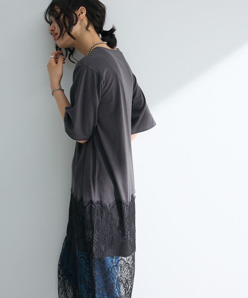 Green　Parks（グリーンパークス）の「裾レースドッキングカットロゴチュニック（チュニック・レディース・チャコールグレー/オフホワイト/カーキ・FREE）」の10枚目の写真