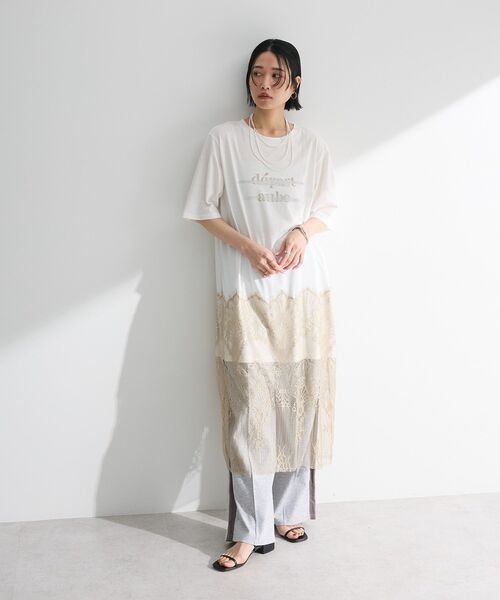 Green　Parks（グリーンパークス）の「裾レースドッキングカットロゴチュニック（チュニック・レディース・チャコールグレー/オフホワイト/カーキ・FREE）」の20枚目の写真