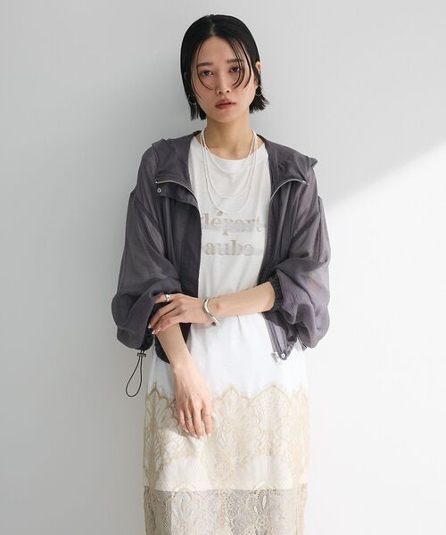 Green　Parks（グリーンパークス）の「裾レースドッキングカットロゴチュニック（チュニック・レディース・チャコールグレー/オフホワイト/カーキ・FREE）」の22枚目の写真