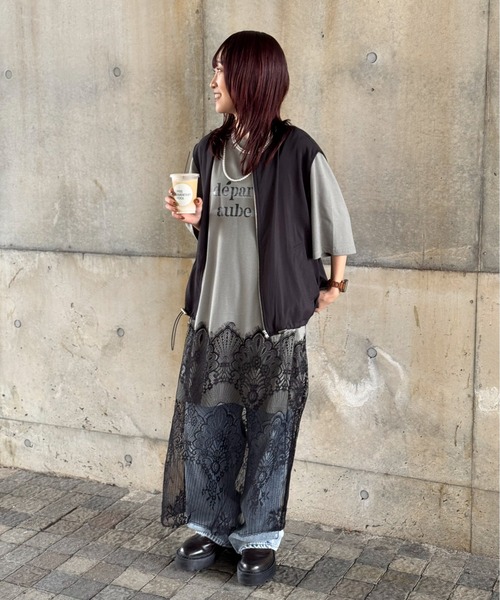 Heriter 黒のレース裾チュニック - メルカリ