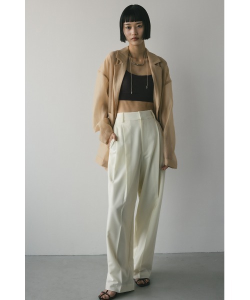 STYLEMIXER（スタイルミキサー）の「【WEB限定】ベーシックツータックパンツロング（スラックス・レディース・アイボリー/グレー/ブラック/ベージュ・SMALL/MEDIUM）」の20枚目の写真