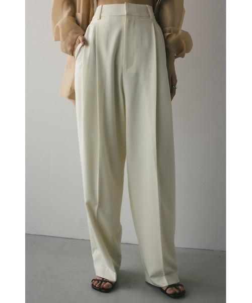 STYLEMIXER（スタイルミキサー）の「【WEB限定】ベーシックツータックパンツロング（スラックス・レディース・アイボリー/グレー/ブラック/ベージュ・SMALL/MEDIUM）」の19枚目の写真