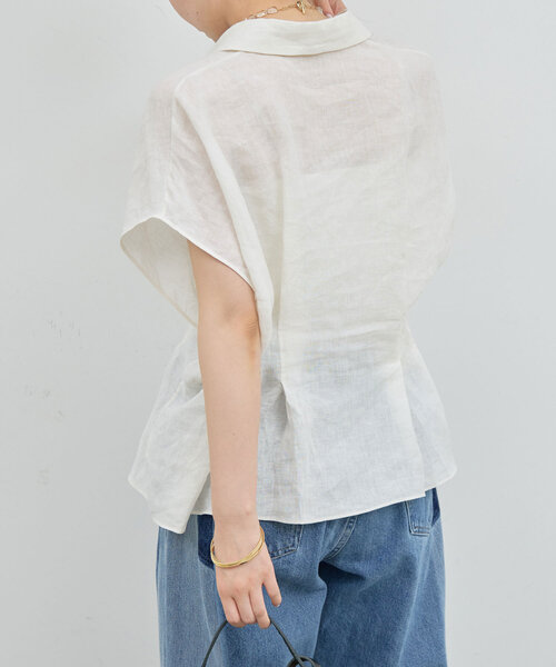 GALLARDAGALANTE（ガリャルダガランテ）の「【1枚で完成！】ハーフスリーブウエストシェイプシャツ（シャツ/ブラウス・レディース・ホワイト/ブラック/ピンク・FREE）」の8枚目の写真