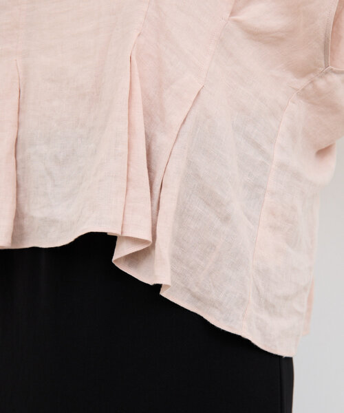 GALLARDAGALANTE（ガリャルダガランテ）の「【1枚で完成！】ハーフスリーブウエストシェイプシャツ（シャツ/ブラウス・レディース・ホワイト/ブラック/ピンク・FREE）」の4枚目の写真