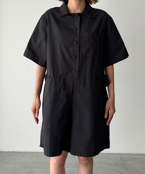 CANAL JEAN（キャナルジーン）の「El mar　半袖ミニジャンプスーツ（つなぎ/オールインワン・レディース・チャコールグレー/ベージュ・ONE SIZE）」の10枚目の写真