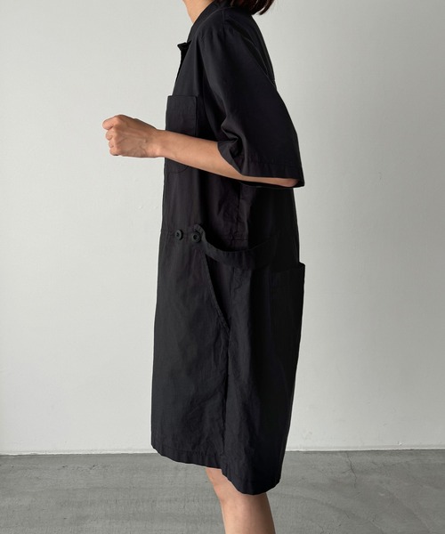 CANAL JEAN（キャナルジーン）の「El mar　半袖ミニジャンプスーツ（つなぎ/オールインワン・レディース・チャコールグレー/ベージュ・ONE SIZE）」の11枚目の写真