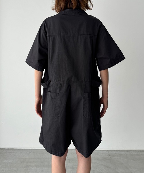 CANAL JEAN（キャナルジーン）の「El mar　半袖ミニジャンプスーツ（つなぎ/オールインワン・レディース・チャコールグレー/ベージュ・ONE SIZE）」の12枚目の写真