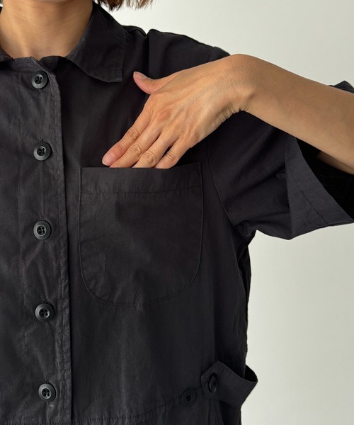 CANAL JEAN（キャナルジーン）の「El mar　半袖ミニジャンプスーツ（つなぎ/オールインワン・レディース・チャコールグレー/ベージュ・ONE SIZE）」の14枚目の写真