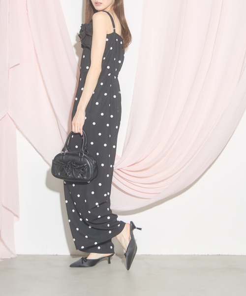tocco closet(トッコ クローゼット)の「【ZOZO限定】アソートカットジョーゼットフリルオールインワン(つなぎ/オールインワン・レディース・ドット/チェック・M)」の4枚目の写真