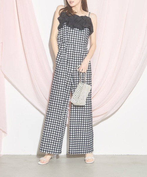 tocco closet(トッコ クローゼット)の「【ZOZO限定】アソートカットジョーゼットフリルオールインワン(つなぎ/オールインワン・レディース・ドット/チェック・M)」の10枚目の写真