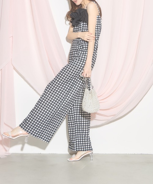 tocco closet(トッコ クローゼット)の「【ZOZO限定】アソートカットジョーゼットフリルオールインワン(つなぎ/オールインワン・レディース・ドット/チェック・M)」の12枚目の写真