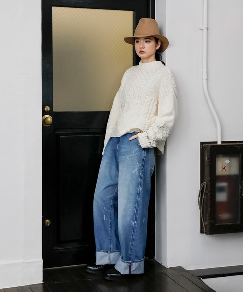 Brocante（ブロカント）の「[Brocante / ブロカント] 12ozデニム グロースパンツ（デニムパンツ・レディース・インディゴブルー・2/1）」の4枚目の写真