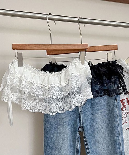 ammy.(エイミードット)の「【 ammy. / エイミードット 】 レイヤード フリル コットン 巻きスカート(スカート・レディース・A/B/C・FREE)」の6枚目の写真