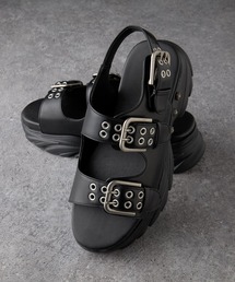 VELNUS（ベルナス）の「【VELNUS】 Double Eyelet Design High Sole Sandals/ダブルハトメデザイン ハイソールサンダル（サンダル）」
