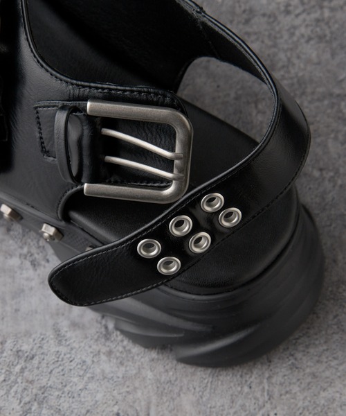 VELNUS(ベルナス)の「【VELNUS】 Double Eyelet Design High Sole Sandals/ダブルハトメデザイン ハイソールサンダル(サンダル・メンズ・ブラック・44/42/40)」の18枚目の写真