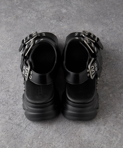 VELNUS(ベルナス)の「【VELNUS】 Double Eyelet Design High Sole Sandals/ダブルハトメデザイン ハイソールサンダル(サンダル・メンズ・ブラック・44/42/40)」の10枚目の写真