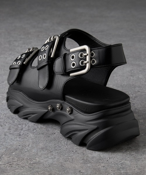 VELNUS(ベルナス)の「【VELNUS】 Double Eyelet Design High Sole Sandals/ダブルハトメデザイン ハイソールサンダル(サンダル・メンズ・ブラック・44/42/40)」の13枚目の写真