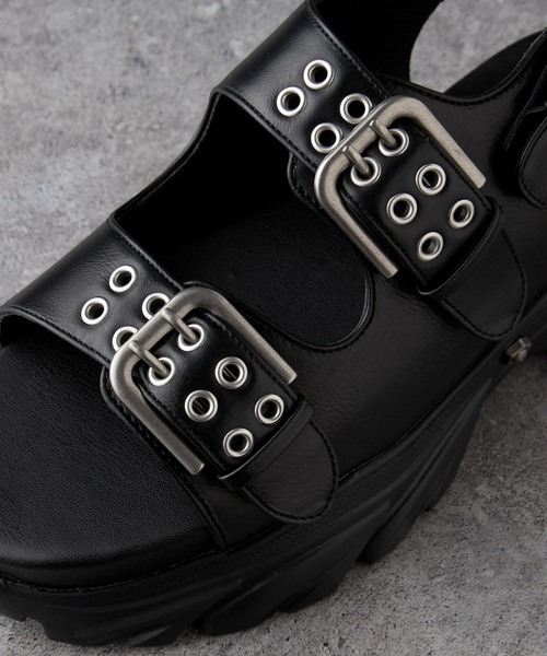 VELNUS(ベルナス)の「【VELNUS】 Double Eyelet Design High Sole Sandals/ダブルハトメデザイン ハイソールサンダル(サンダル・メンズ・ブラック・44/42/40)」の17枚目の写真