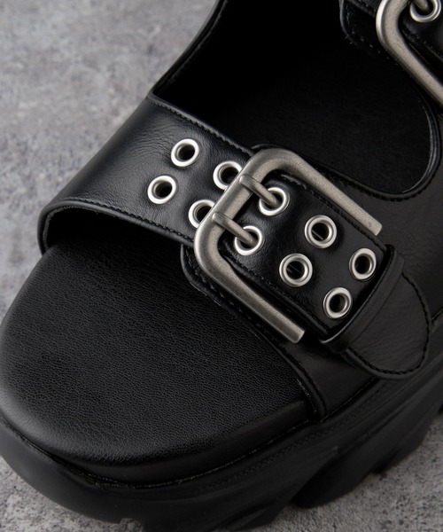 VELNUS(ベルナス)の「【VELNUS】 Double Eyelet Design High Sole Sandals/ダブルハトメデザイン ハイソールサンダル(サンダル・メンズ・ブラック・44/42/40)」の19枚目の写真