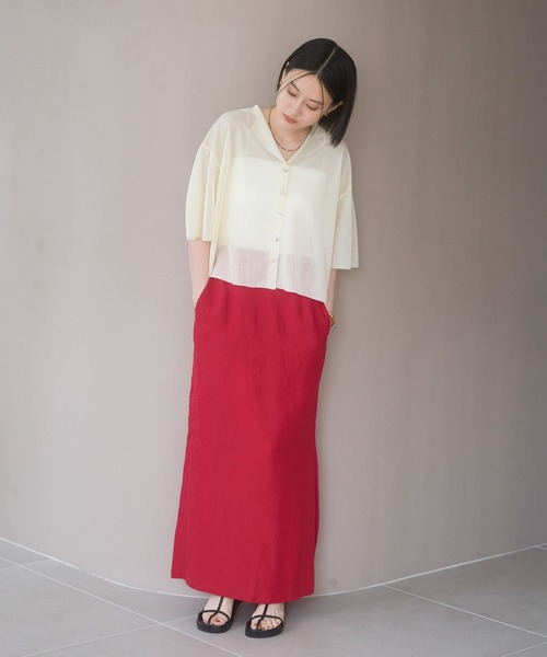 シアーカイキンニットカーディガン オレンジ A part by｜シアーカイキンニットカーディガン | Rakuten