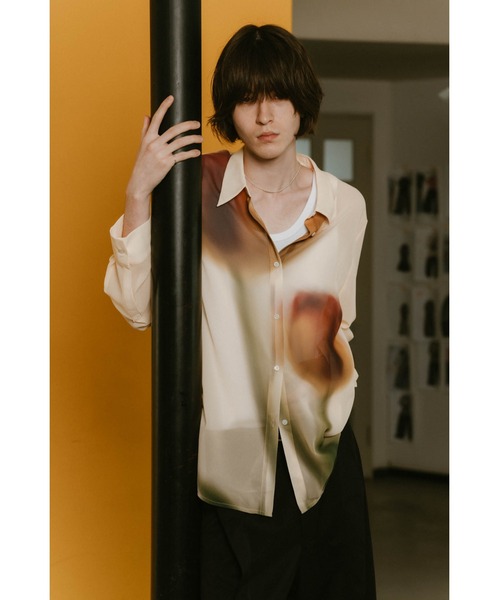 flower print sheer shirt (unisex)（シャツ/ブラウス）｜Knuth
