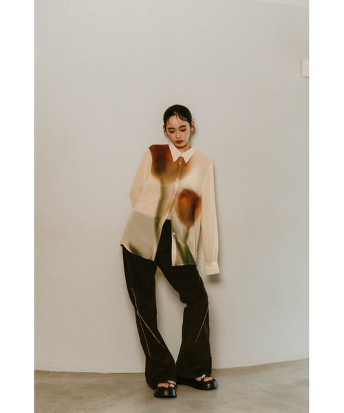 flower print sheer shirt (unisex)（シャツ/ブラウス）｜Knuth Marf